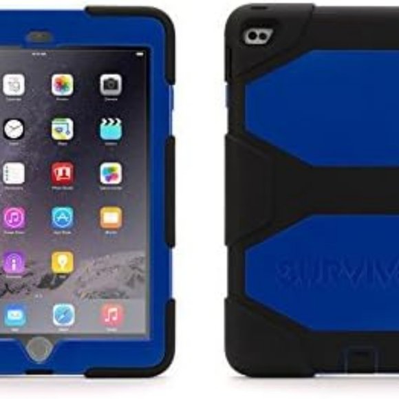 Gumdrop Black/Blue Survivor All-Terrain Protective Case + Stand for iPad Air 2 - Picture 2 of 6